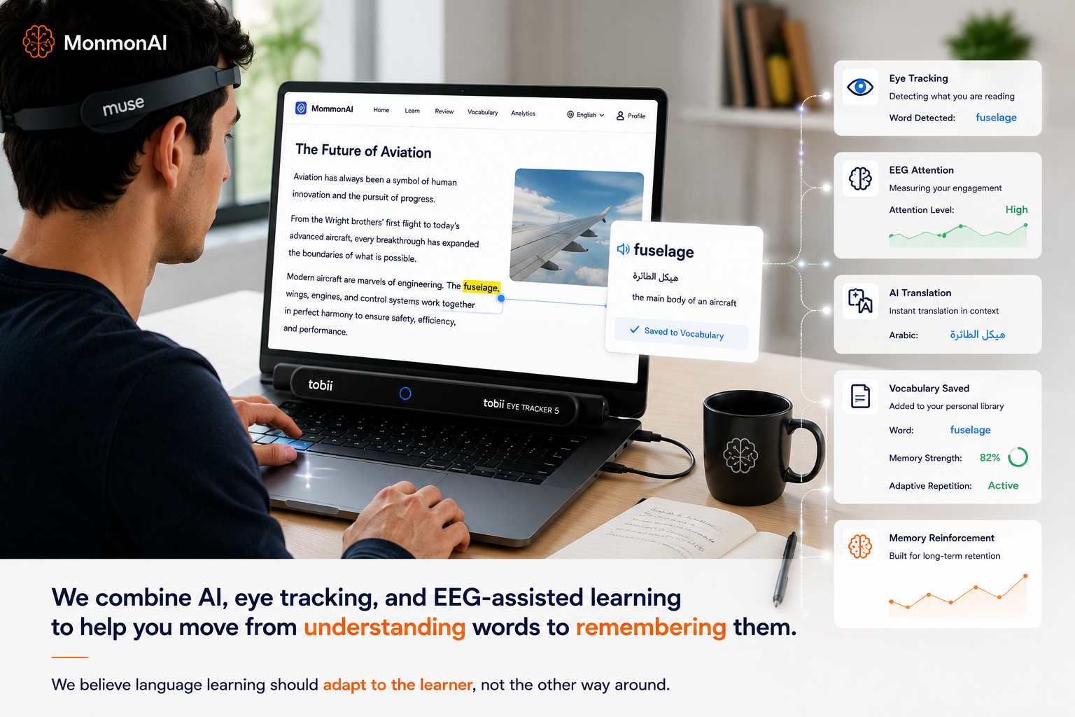 AI-powered language learning workspace by MonmonAI